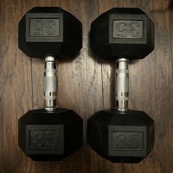 Weider- Rubber Hex - 35lb Dumbbell Set Of Two (70lbs Total)