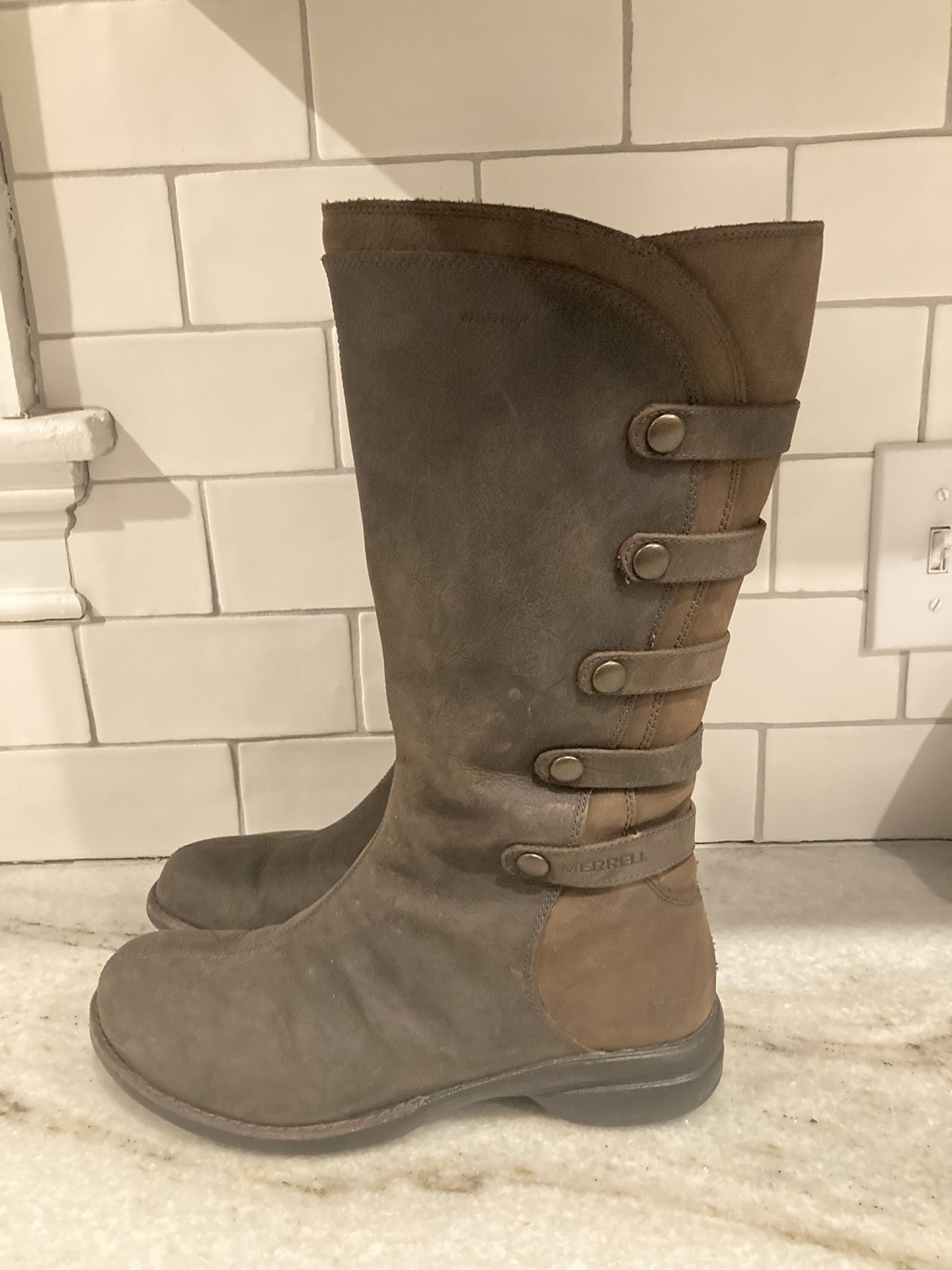 Merrill Tall Brown Boot, Women's 8