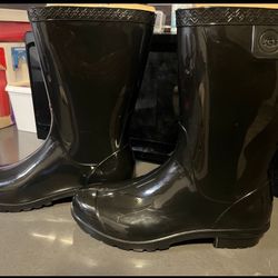 UGG Rain boots In Black Size 4 Brand New