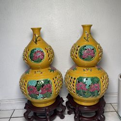Antique Chinese Vases-Vintage Asian Vases($450 pair)