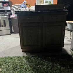 Wood Cabinet w/ Granite Top