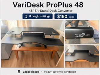 VariDesk ProPlus 48 Sit-Stand Desk Converter - Black