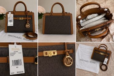 NWT Michael Kors Brown Satchel Handbag w/ Dust Bag & Tags MSRP $358