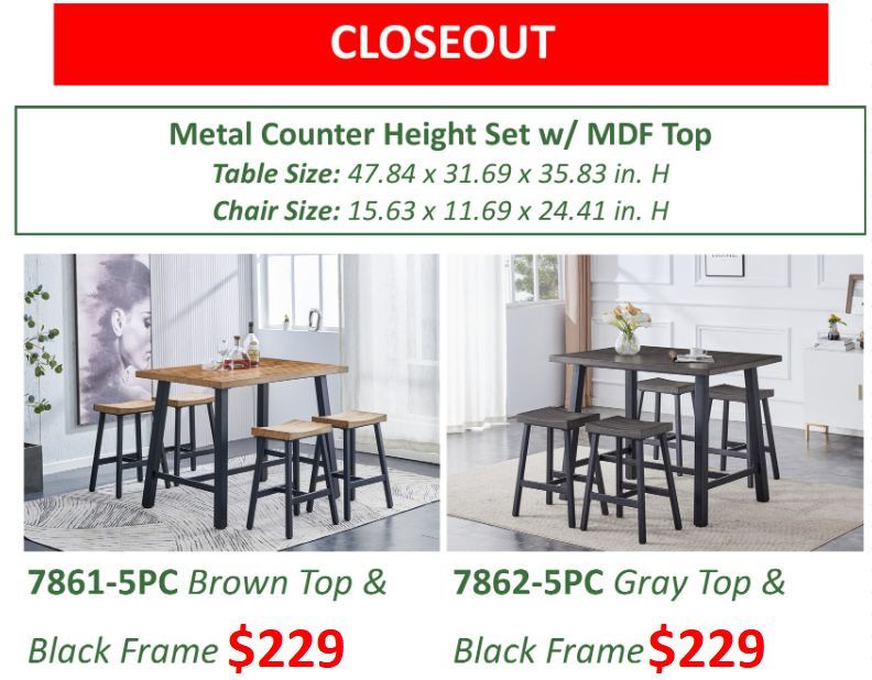 5-PC DINING SET SEASON END CLOSEOUT SALE!