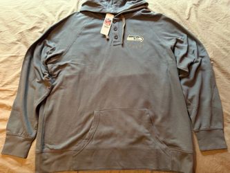 Seattle Seahawks NFL Buttoned Hoodie; Men’s 2XL