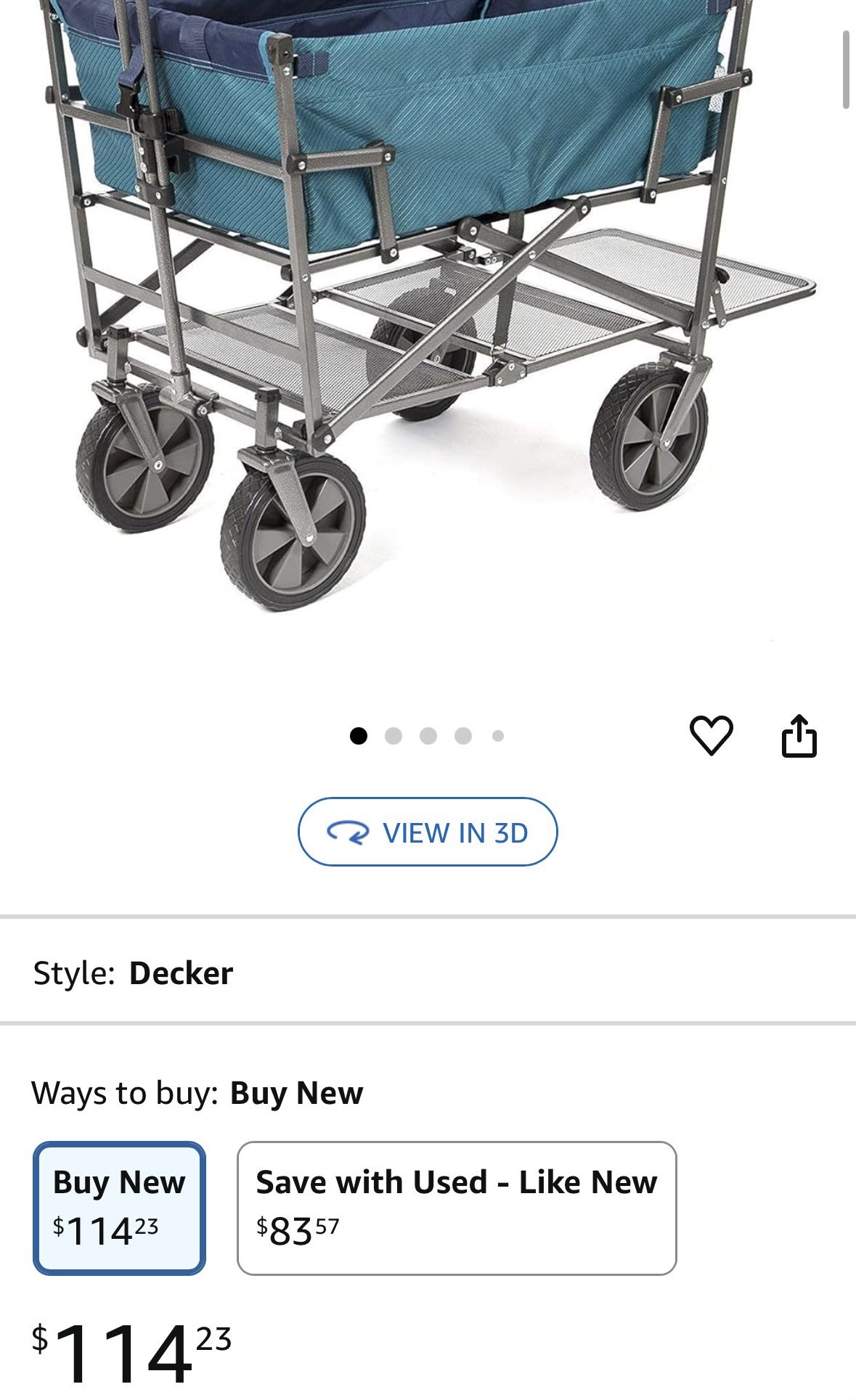 MacSports Double Decker Wagons Carts Heavy Duty Foldable Outdoor Collapsible Cart Portable Lightweight Utility Cart