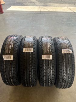 Set of 4 ST205/75/15 8Ply Trailer Tires