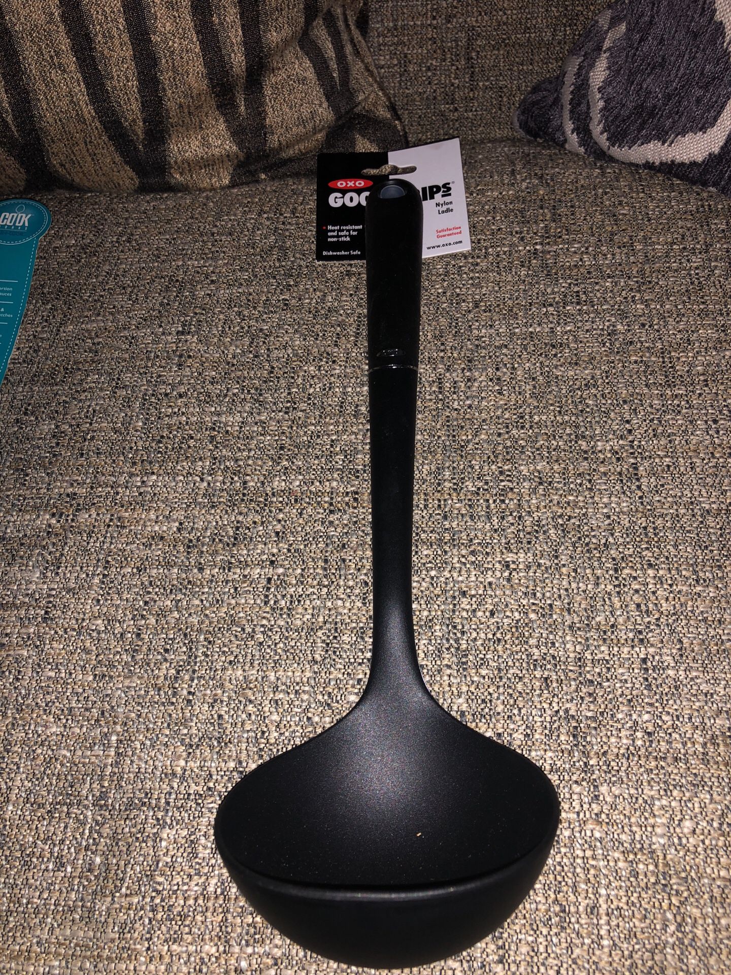 One serving spoon Brand Name Is OXO Soft grip. Please see all the pictures and read the description
