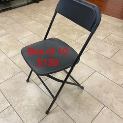 Black new folding chairs