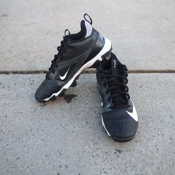 Nike Alpha Menace 4 Shark Football Cleats Youth Size 6Y Black White FQ4012-001 Fastflex Signed