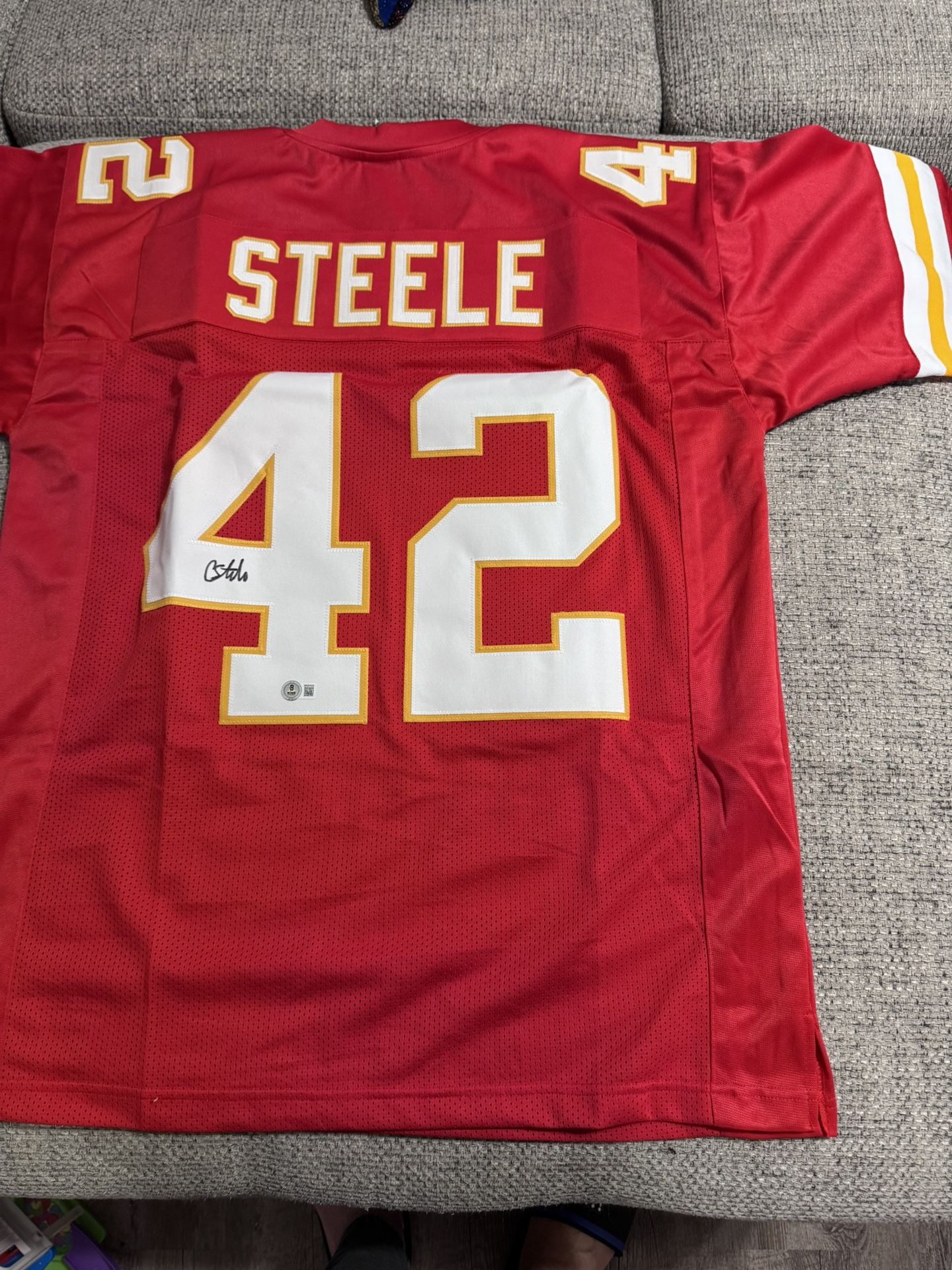 Carson Steele Signed Autograph Custom Jersey - Beckett Coa - Kansas City Chiefs