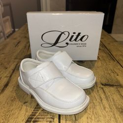 Lito Brand Boys Size 10 White Dress Shoes