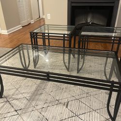 Two end tables with the cocktail table