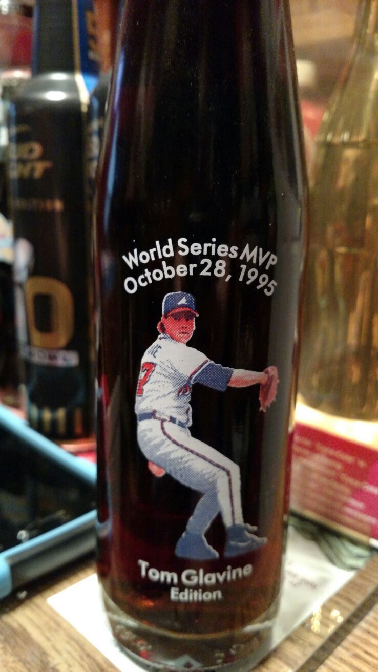 Tom Glavine limited edition Red Rock cola bottle