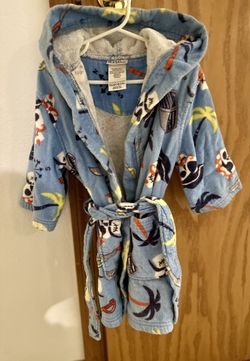 Boys Pirate Hooded Beach Pool Bath Cover Up Robe Size XS 3/4