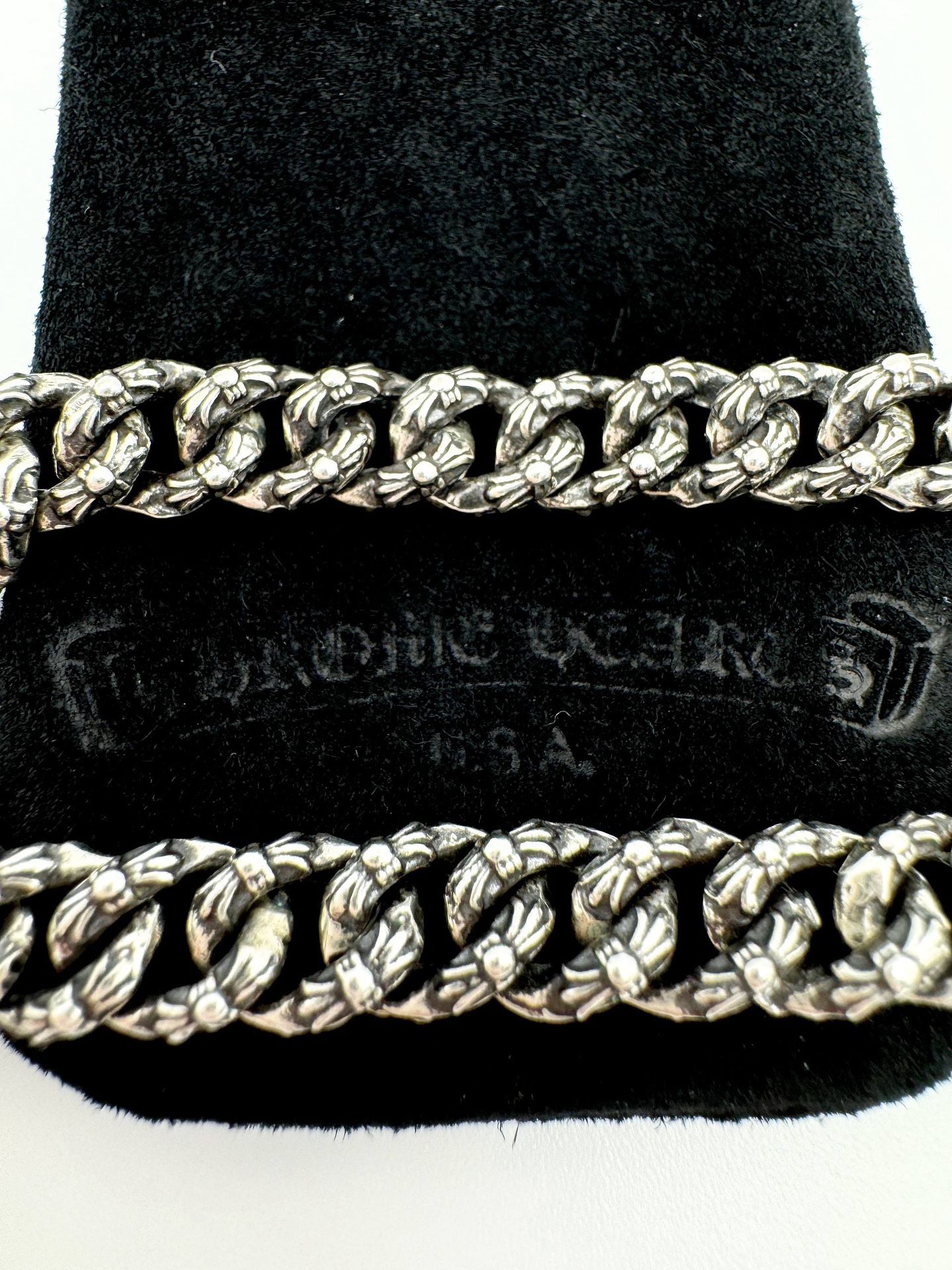 Brand New Chrome Hearts Extra Fancy Mini Link Gothic .925 sterling silver Bracelet