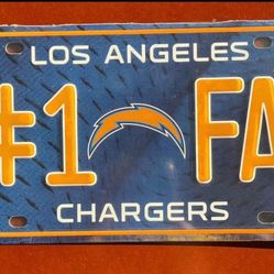 Los Angeles Chargers Metal License Plate Tag