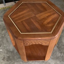 Brown Real Wood Corner Table