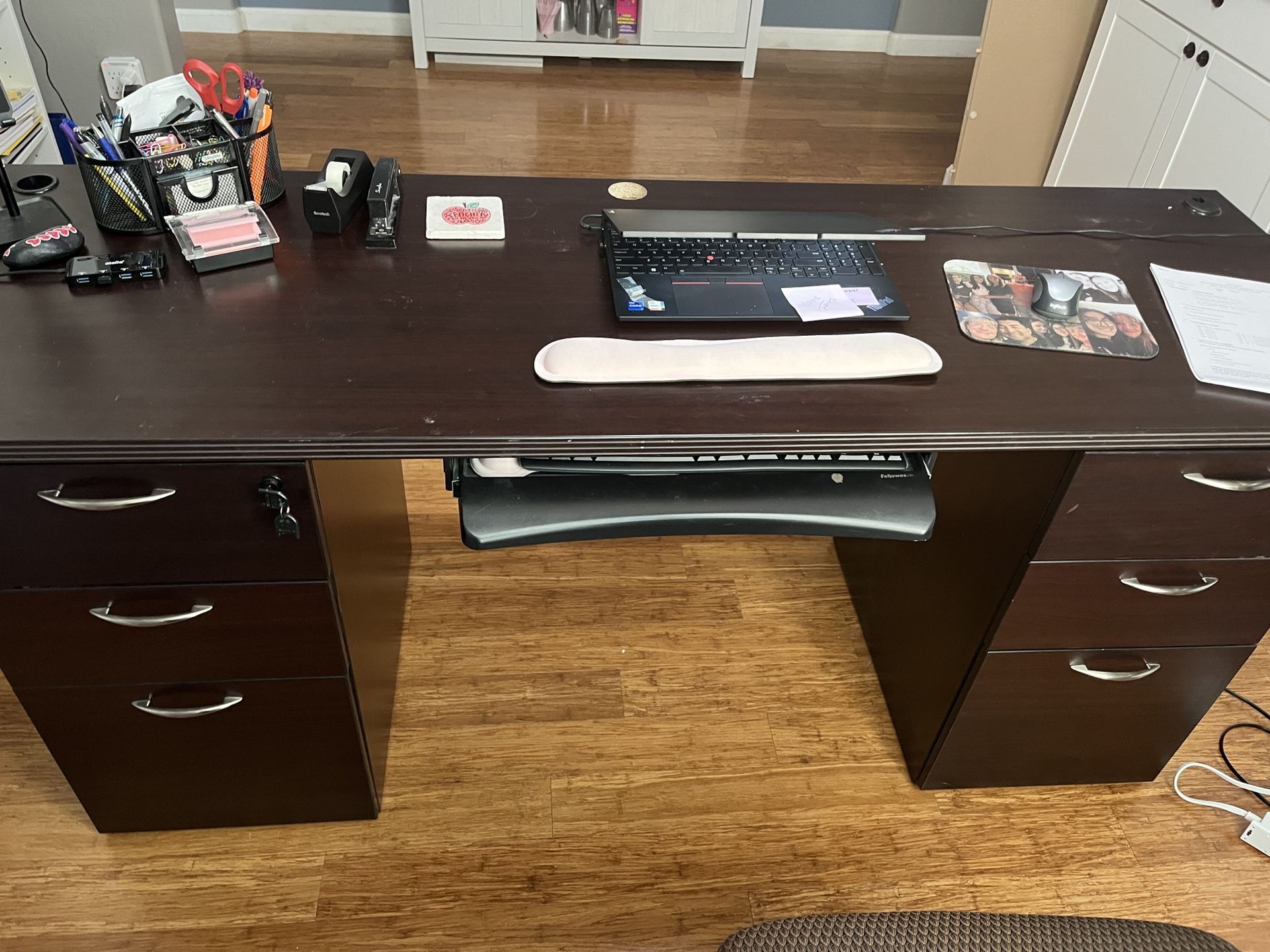 Executive Style  Desk W/ File drawers