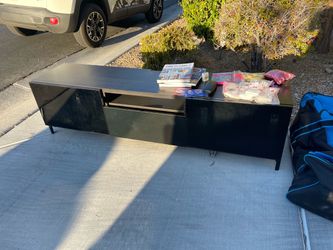 black TV stand Black entertainment center // black TV stand