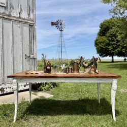 Salvaged Barnwood Farmhouse Dining Table 