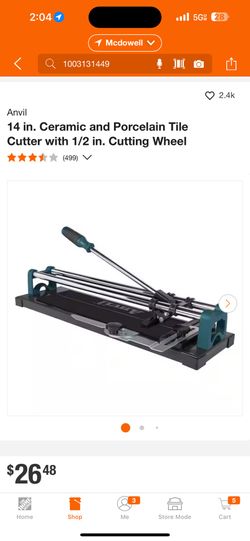 14 in. Ceramic and Porcelain Tile Cutter with 1/2 in. Cutting Wheel