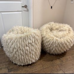 Pottery Barn Teen (2) Matching Bean Bags w/ Extra Covers 