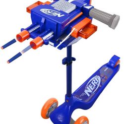 NERF Kick Scooter for Kids, Dual Barrel Blaster
