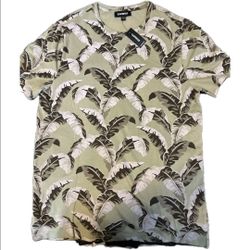 Express Shirt Men’s Size Medium Palm Leaves Button Up Short Sleeve EUC