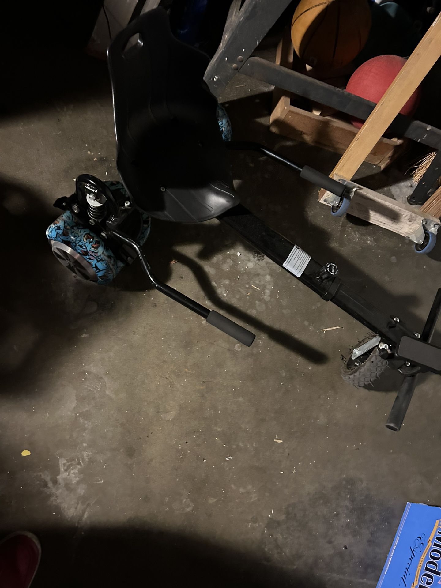 Hoverboard With Sitting Cart Attachment 