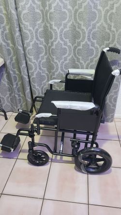 New Bariatric transport wheelchair that supports up to 450 lb - insulated backpack included
