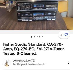 I Have The Same Set Fisher Stackable Rack With Cass Record Player Tuner It's A Double Cassette