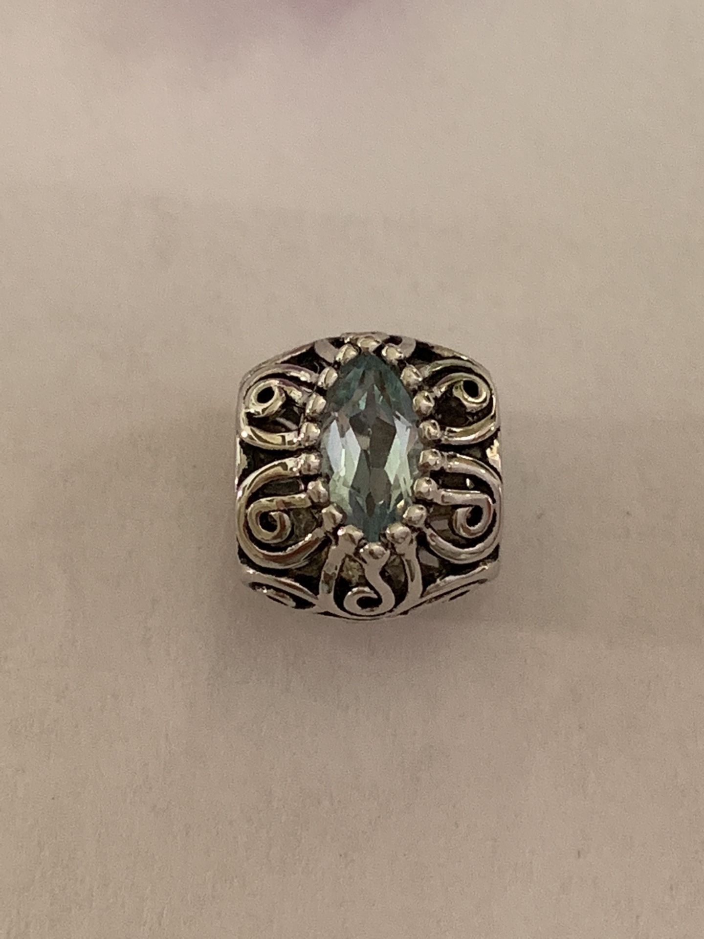 925 Sterling silver March Birthstone Charm