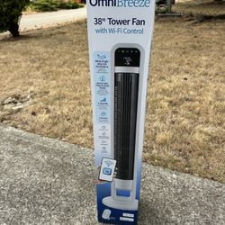 New In Box Tower Fan With WiFi 