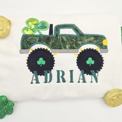Kids St. Patrick’s Day Custom Embroidery Truck With Name New