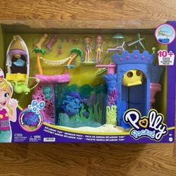 New Polley Pocket Splashin Fun Mermaid Pack, Water Tank, 2 Dolls