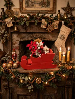 Red Wooden Sleigh