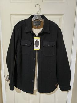 💥Brand new!Jachs New York Men’s Wool Blend Sherpa Lined Shirt Jacket, Black, size SMALL ( reseda ca)