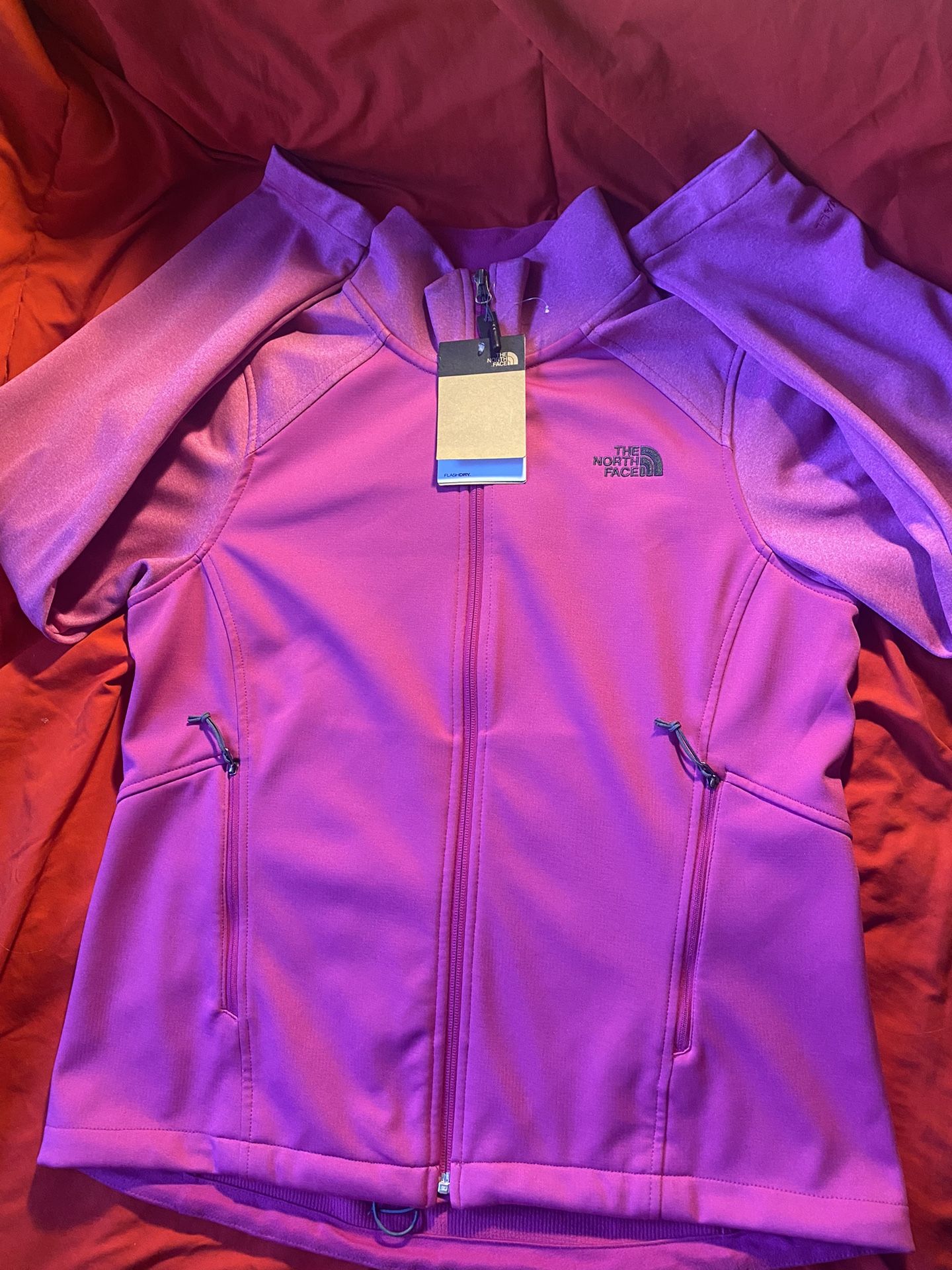 New North Face Zip Up Jacket Pink Size Large