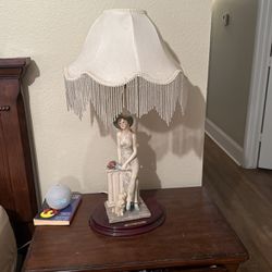 Girl And Dog Vintage Lamp 