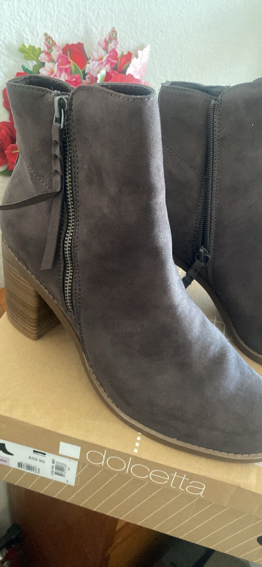 Memory foam ankle high boots