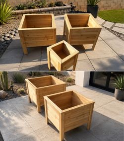 Wood planters