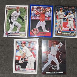 LOT Of 5 Shohei Ohtani Baseball Cards Los Angeles Angels & Dodgers Mookie Betts Too Includes Mosaic Chrome Topps Bowman !