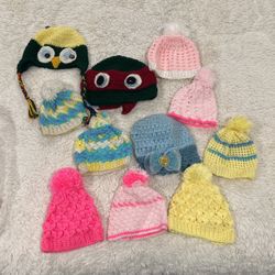 Kids crocheted Warm beanies $5. Each