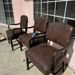 3 Brown Chairs 