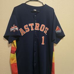 HOUSTON ASTROS CARLOS CORREA 2017 WORLD CHAMPIONS JERSEY MEN'S SIZE XL BUTTON FRONT 