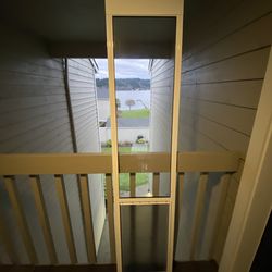 Petsafe Sliding Door Large Pet Door - White/Metal/Glass - Excellent Condition