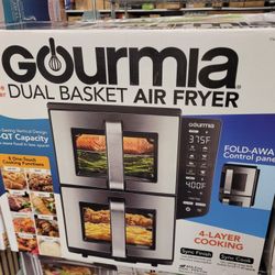 Gourmias GAF1190 Dual Basket 11-Quart Air Fryer, 4-Layer Cooking