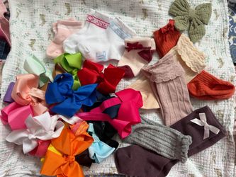 Girls Hair headbands Bows and Socks Bundle
