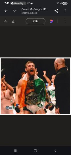Conor McGregor Signed UFC 8x10 Photo Autograph BAS Beckett Certified Champion Belt